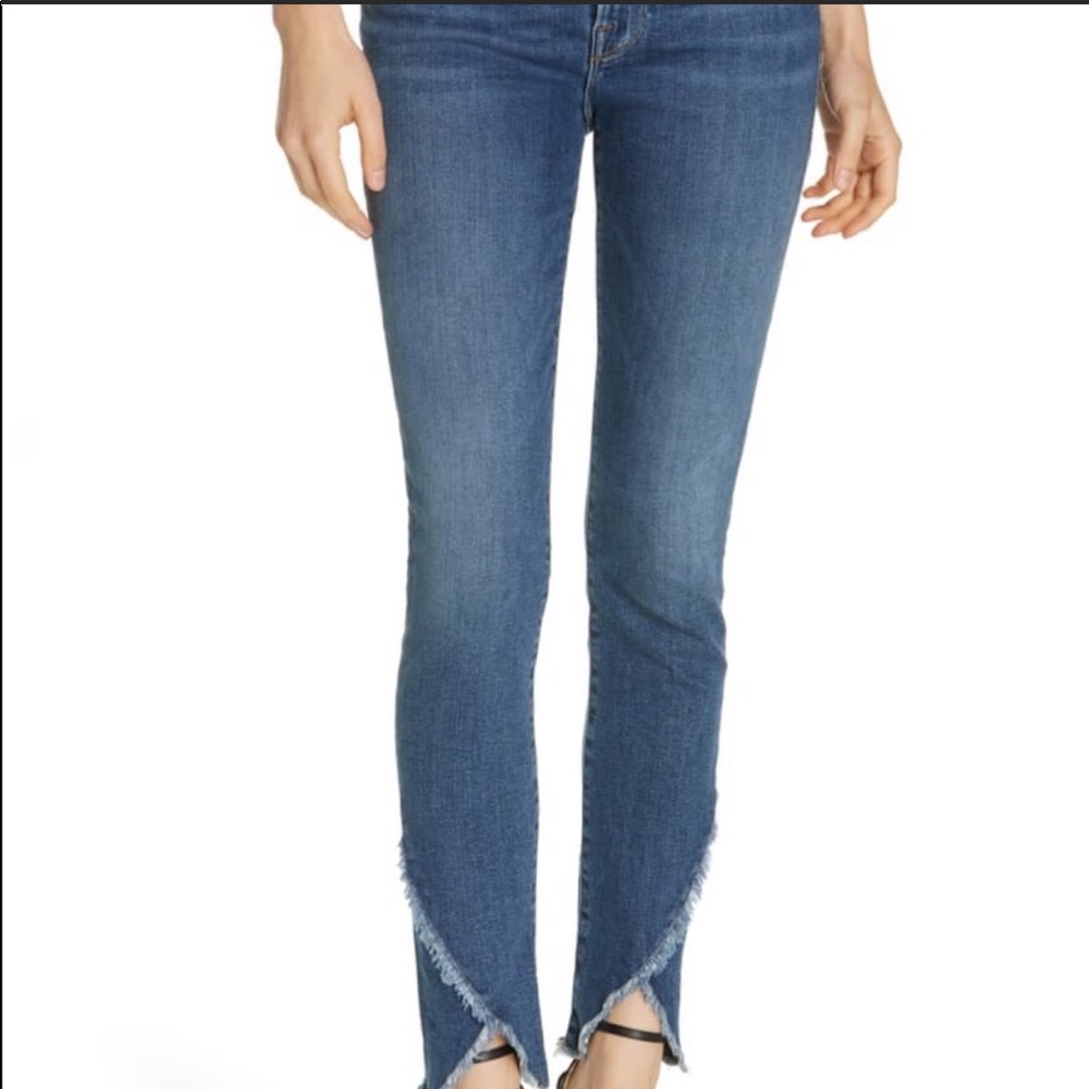 FRAME denim le skinny de jeanne asymmetrical hem